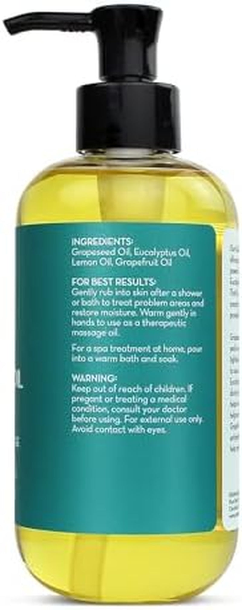 anti Cellulite Massage Oil, 8 Fl Oz | 100% Natural Cellulite Remover for Legs and Thighs | Chemical Free Firming Body Massage Oil for Women, Tightens Skin and Reduces Stretch Marks