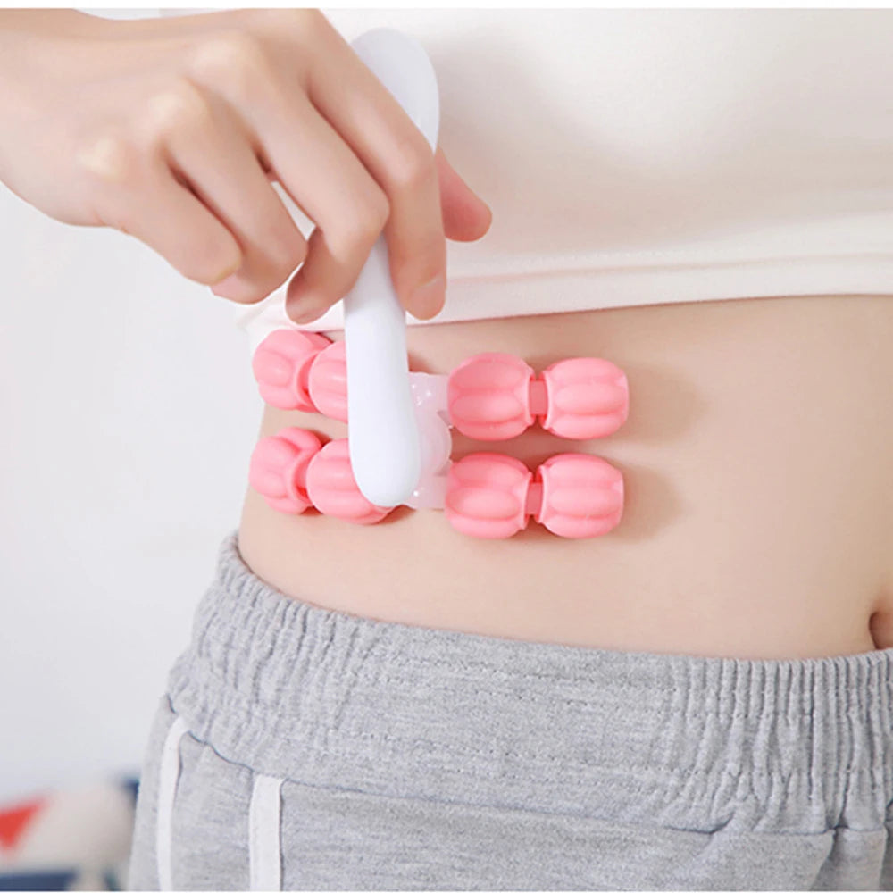 Y-Shaped 8-Bead Massager Hand Held Massager Roller for Hand Muscle Back Neck Foot Shoulder Leg Pain Relief Massage Tool
