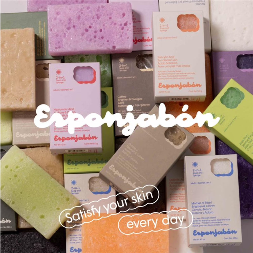 (2 Pack) Esponjabon Coffee Soap Sponge - Revitalizing 2-In-1 Soap Sponge – for Face and Body - 4.2 Oz
