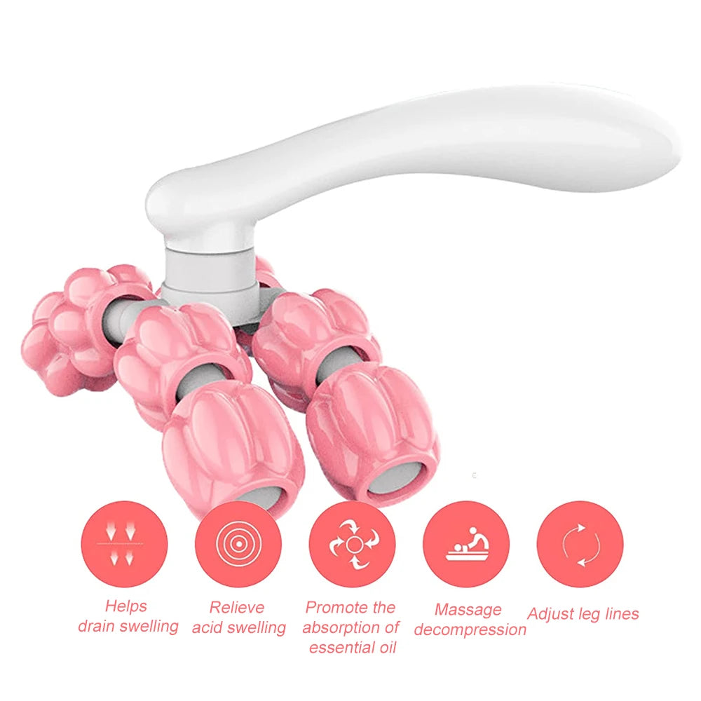 Y-Shaped 8-Bead Massager Hand Held Massager Roller for Hand Muscle Back Neck Foot Shoulder Leg Pain Relief Massage Tool