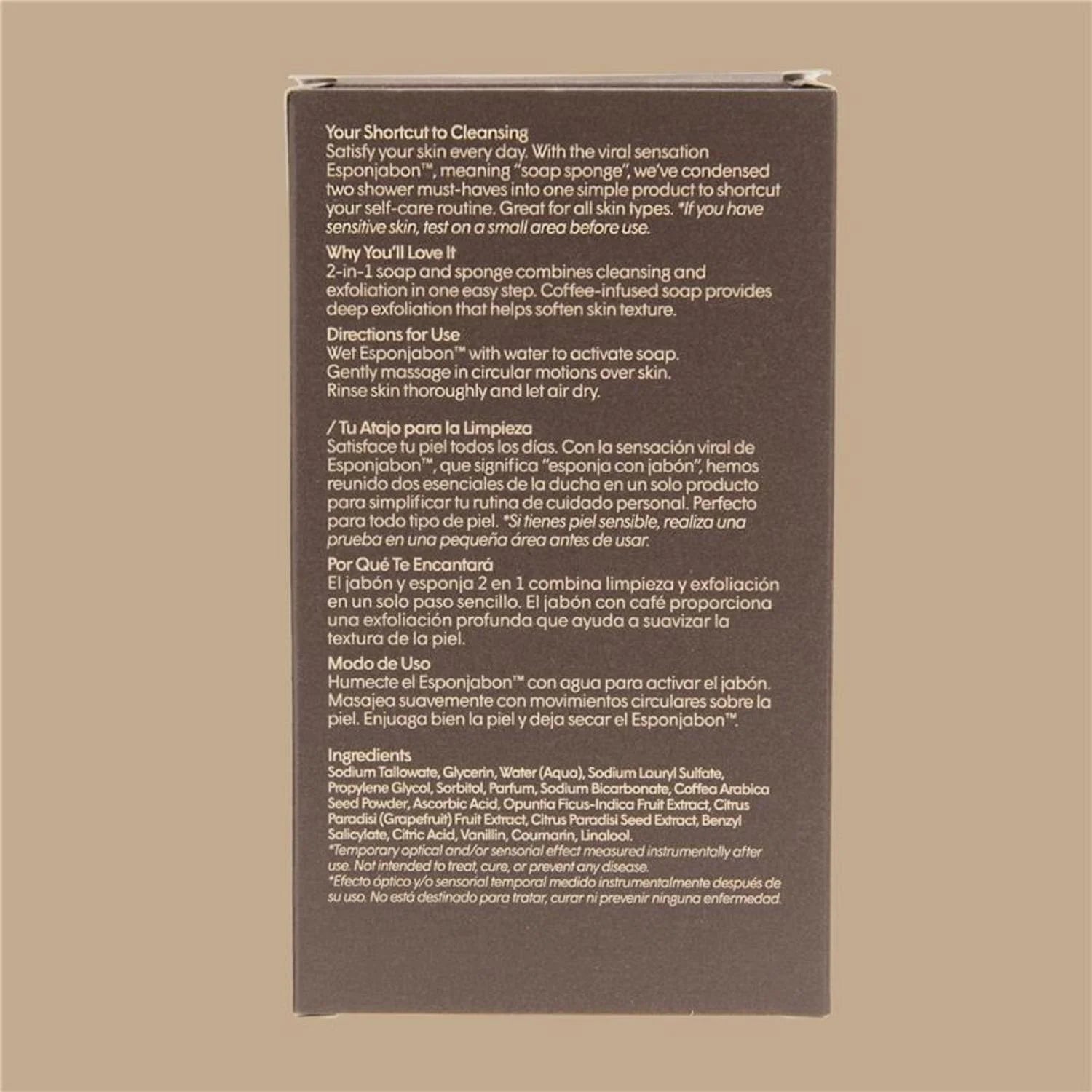 (2 Pack) Esponjabon Coffee Soap Sponge - Revitalizing 2-In-1 Soap Sponge – for Face and Body - 4.2 Oz
