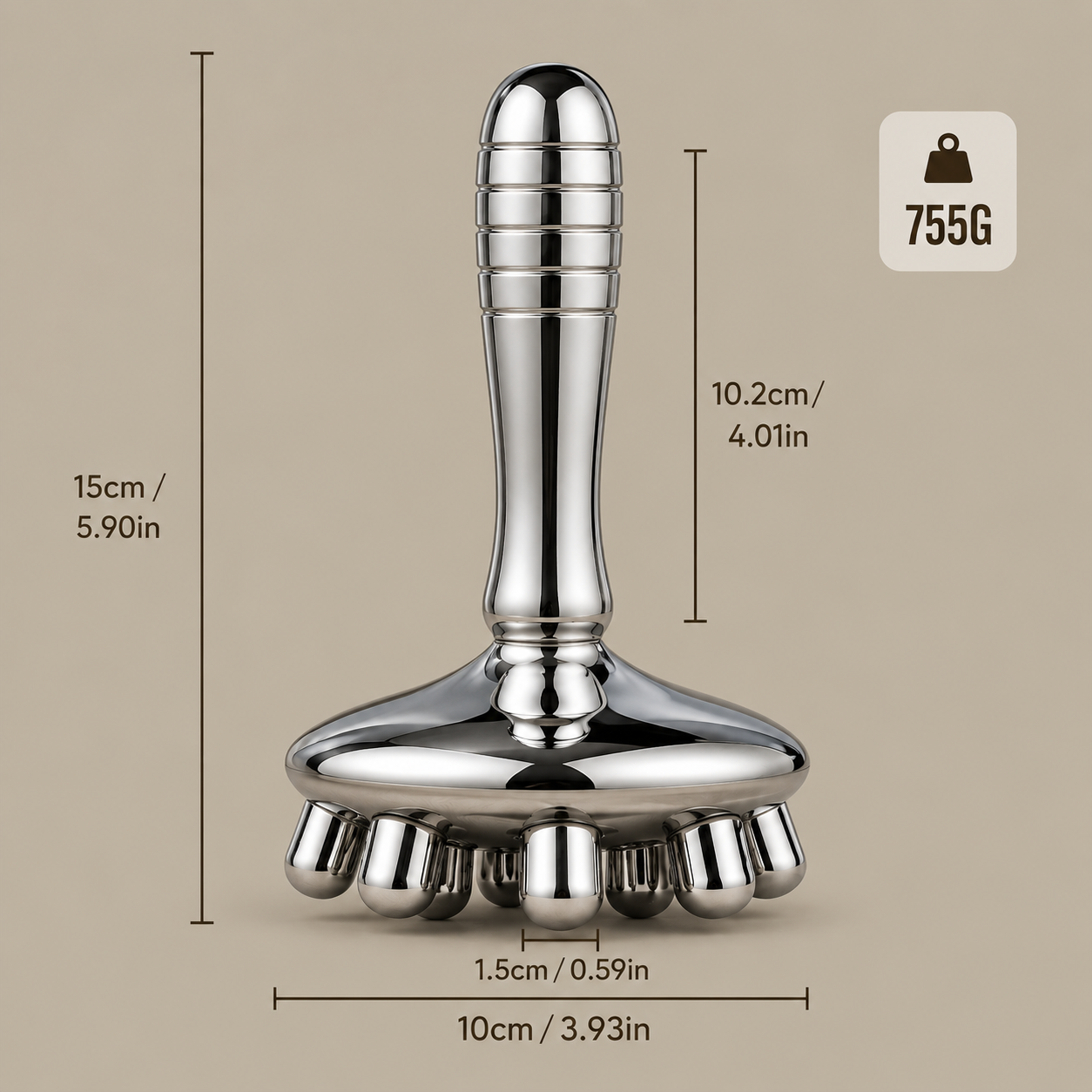 Sculpté Stainless Steel Massager