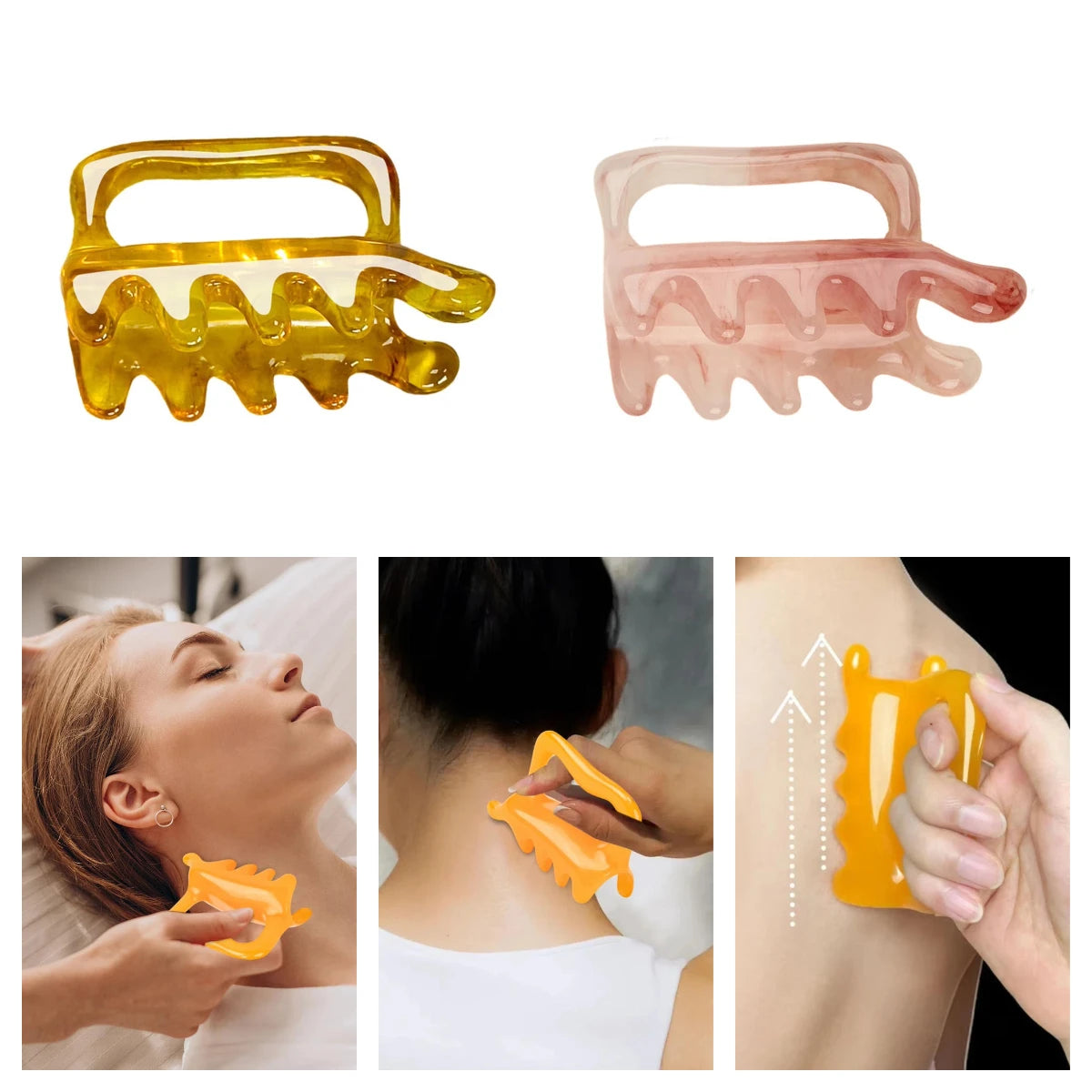 Double Push Massager Shoulder and Neck Point Pull Bar Scraping Massage Multifunctional Body Massage Tool Manual Massage Tool